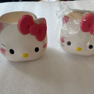 SANRIO HELLO KITTY SET OF 2 PENCIL AND/OR BRUSH HOLDERS NIP